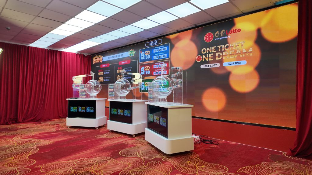 GDLotto live lottery studio during a live draw