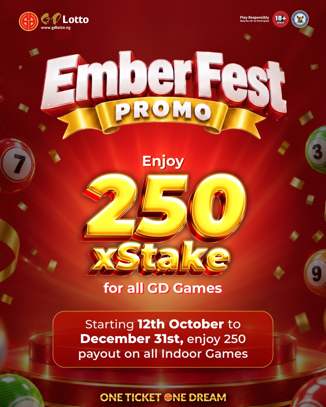 GD Lotto Nigeria EmberFest Promo Is Here! Enjoy 250x Stake Payout!